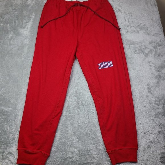Jordan Nike Essentials Fleece Joggers Sweatpants Gym Red DA9820-687 Mens 2XL‎ - Picture 1 of 15
